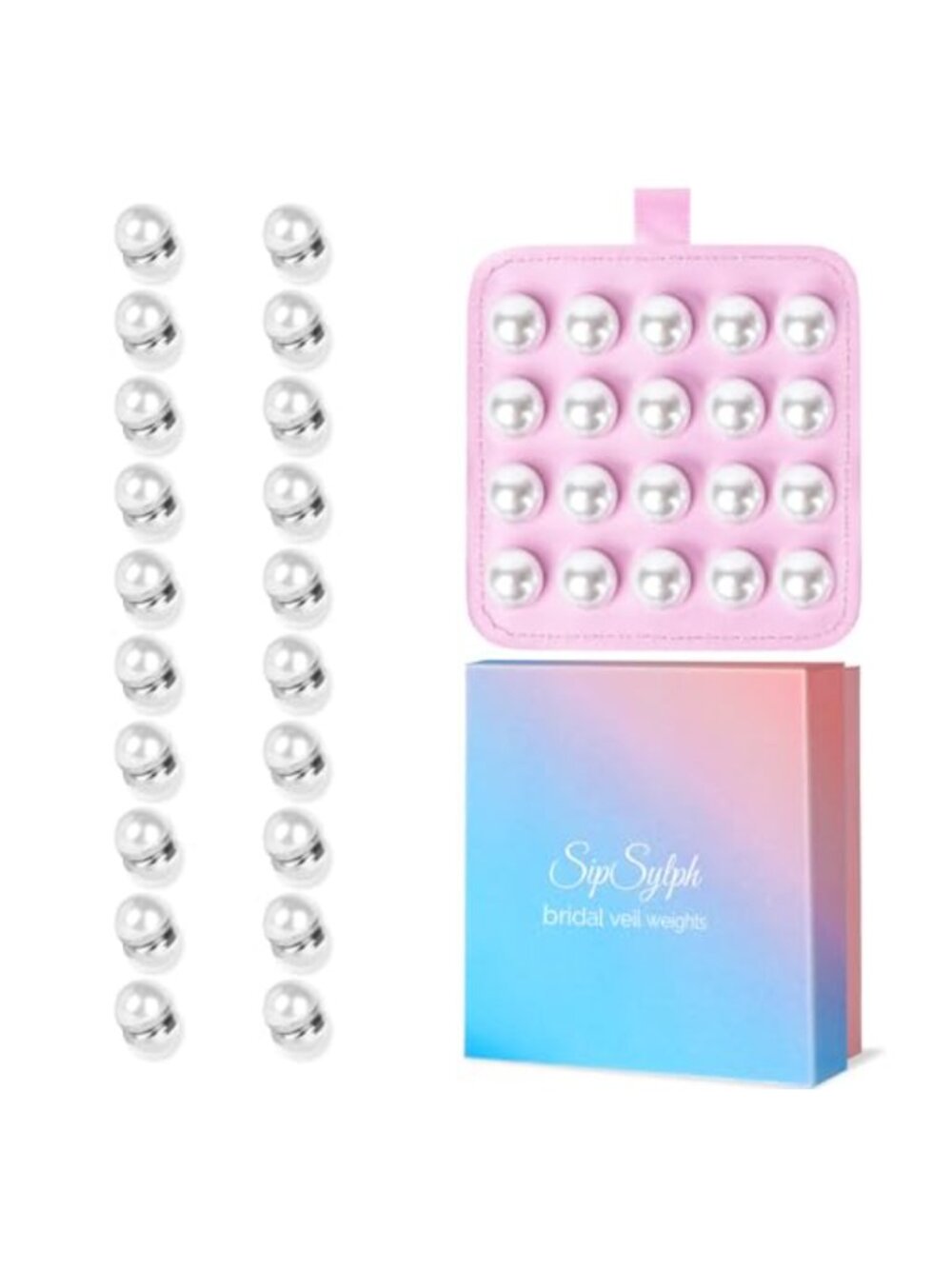 20 Pairs Magnetic Pearl Veil Weights Bridal Wedding Accessories Faux Pearl
